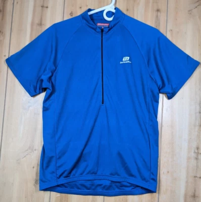Bellwether Cycling Jersey Mens Large 1/2 Zip Blue Rear Pockets 100% Polyester - Image 1 of 4
