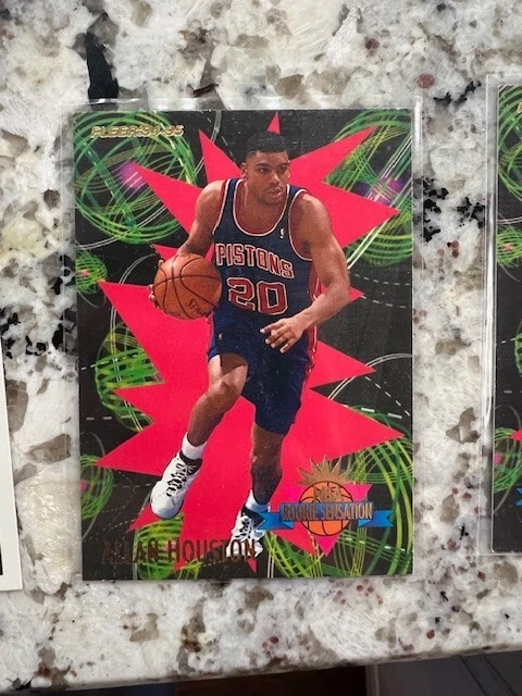1994-95 FLEER ROOKIE SENSATION CARD DETROIT PISTONS ALLAN HOUSTON #10 - Image 1 of 1