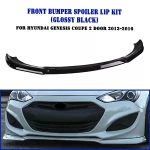 Front Bumper Spoiler Lip For Hyundai Genesis Coupe 2 Door 2013-2016 Gloss Black - Foto 1 di 23