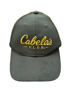 Cabelas Outfitters Green Cap Hat Yellow Lettering Adjustable Trucker SnapBack OS - Picture 1 of 5
