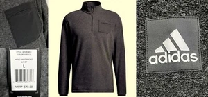 Adidas Golf men's $70 Chest Pocket 1/4 zip fleece shirt Gray size L - Picture 1 of 4
