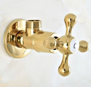 1pcs Gold Color Brass Angle Valve 1/2" Toilet Water Stop Valve aav013 - Picture 1 of 7