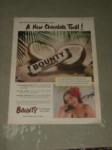 BOUNTY  'NEW CHOCOLATE'  1953  Vintage  14X 12 (Approx)  Orig UK  Advert - Picture 1 of 1