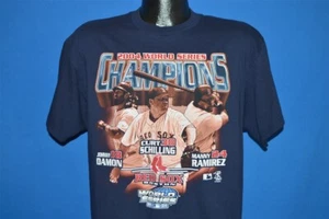 vintage Y2K BOSTON RED SOX 2004 WORLD SERIES CHAMPIONS CURT SCHILLING t-shirt L - Picture 1 of 3