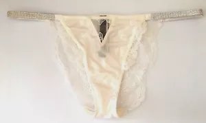 Victorias Secret Coconut White Shine Strap Lace Cheeky Panty XS-M-L-XL Silky NWT - Picture 1 of 15