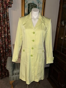 Norton McNaughton Women’s Coat Chartreuse Trench Coat Jacket Size Small - Picture 1 of 6