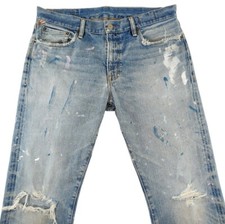 DENIM AND SUPPLY RALPH LAUREN MEN'S JEANS SIZE 34x34 STRAIGHT PAINTED DISTRESSED