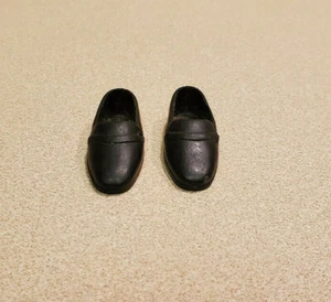 Vintage Barbie ""Ken"" 1,5" schwarze zerdrückbare Halbschuhe Made in Korea - Bild 1 von 7