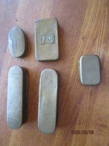 WUNDERSCHÖNES 5 TLG KONVOLUT ALTER MESSING SCHNUPFTABAK DOSEN  CA 1780 BIS 1890 - Bild 1 von 23