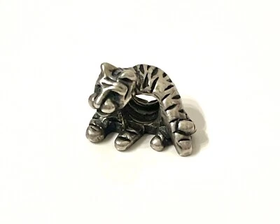 Amore & Baci Italy 925 Sterling Silver Tiger Bracelet Charm - Image 1 of 4