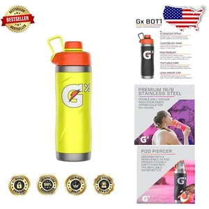 32oz Gx Stainless Steel Bottle - Durable Neon Yellow for Hydration on the Go - Picture 1 of 10