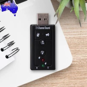 7.1-Channel Virtual USB Stereo Audio Adapter with Microphone Ports for Laptop PC - Afbeelding 1 van 5