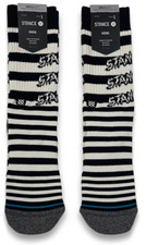 2 Pack of Stance Jail Card Crew Socks - NWT Mens Large (9-13) Stripes #42545-A4