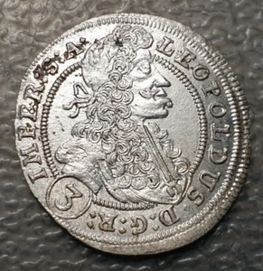 AUSTRIA HUNGRIA HUGARY BOHEMIA PRAGA PRAGUE LEOPOLD I 3 KREUZER 1703 GE EBC/EBC+ - Imagen 1 de 2