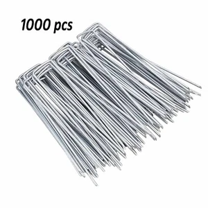 1000PK 11 Gauge Galvanized Landscape Staples 6" Heavy Duty - Picture 1 of 11
