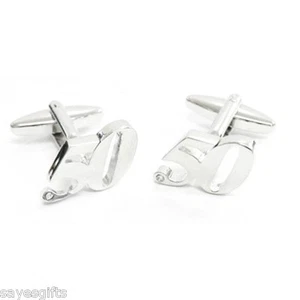 50 / 50th Birthday or Anniversary Cut Out Rhodium plated Cufflinks with Crystal - Picture 1 of 1
