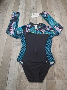 Beach House Sport Womens Sz 8 Delray Beach Sculpt Long Sleeve Zip Front Swimsuit - Picture 1 of 15