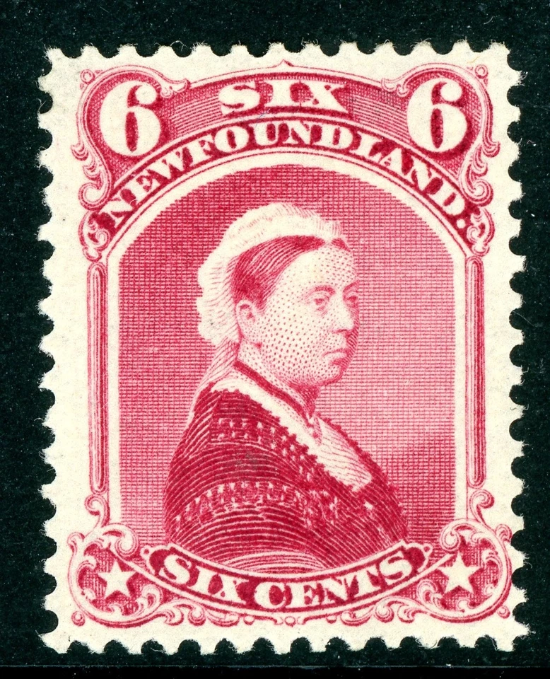 Canadá 1894 Terranova 6¢ Widow Weeds QV Carmine Lake Scott #36 Como nuevo Q862 Foto 1 de 4