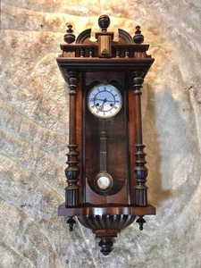 Vintage Antique Germany JUNGHANS Vienna,Strikes ,Clock,walnut Case, - Picture 1 of 18
