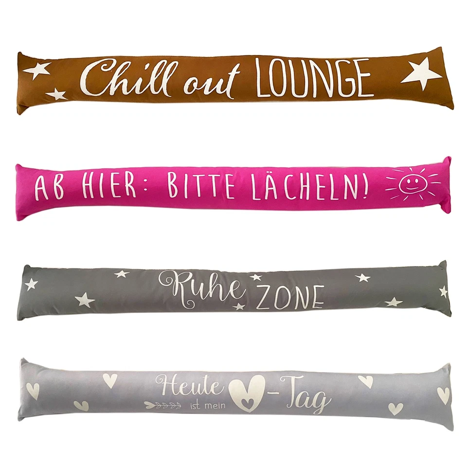 MOJAWO Zugluftstopper Windstopper Türwinddichtung Türvorleger mit Sprüchen Unifarben