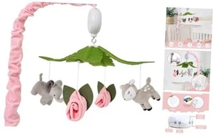Floral & Animals Musical Crib Mobile for Baby Girls, Nursery Decor, Calming - Picture 1 of 7
