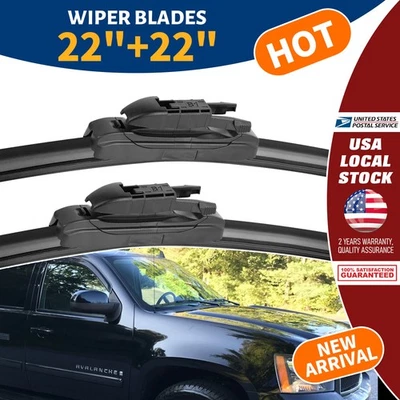 All Season 22" 22" Wiper Blades For Chevrolet Tahoe 2007,2009-2014 High-quality - Image 1 of 4