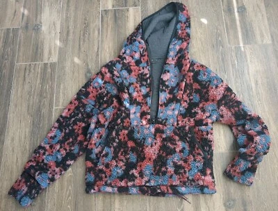 prAna Women medium Sweatshirt Polar Escape Half Zip Multicolor Hooded Sherpa top - Image 1 of 4