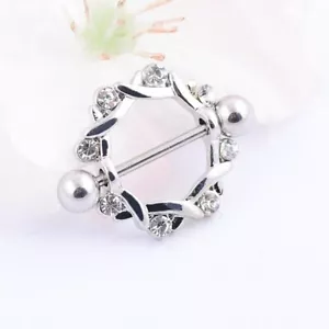 2pcs Circular Nipple Ring Shields Sexy Piercing Nipple Bars Body Barbell 316L - Picture 1 of 7