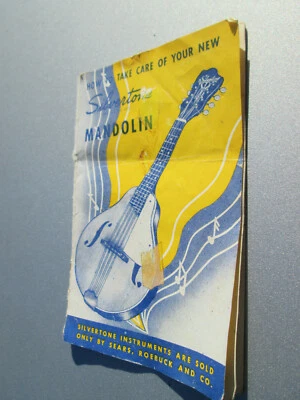 Vintage 1950s  USA Silvertone Kay Archtop MANDOLIN OWNER'S MANUAL LEAFLET!  - Image 1 of 3