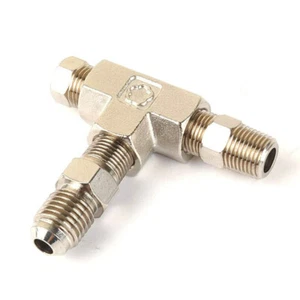 Tee-Fitting 3 Way 4AN with 1/8NPT to 1/8PT For HONDA NISSAN  - Picture 1 of 4