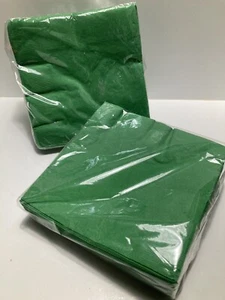 Green Beverage Paper Disposable Luncheon Napkins, 100 ct, 2 ply, Made in USA - Picture 1 of 3