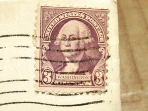 SELLO POSTAL PÚRPURA DE 3 CENTAVOS DE GEORGE WASHINGTON 1934 (#2) - Imagen 1 de 2
