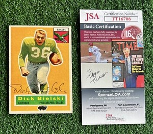 1956 Topps DICK BIELSKI #76 Autograph JSA COA AUTO Philadelphia Eagles
