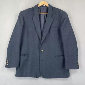 Vintage GAP Blazer Jacket Mens Medium Blue Wool Blend 3 Button Classic Solid 90s - Picture 1 of 11