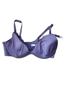 Cacique The Sexy Collection Bra 38DDD Dusky Purple Lace Lightly Lined Balconette - Picture 1 of 4