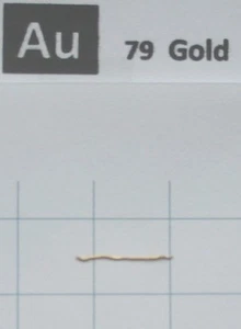Alambre de metal dorado 99,9% 1cm 0,3mm diámetro elemento 79 muestra - Imagen 1 de 4