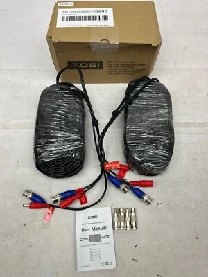 ZOSI 2 Pack 60ft (120ft total) BNC Video Power Extension Cables AM10 - Image 1 of 4