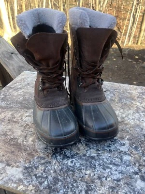 LL Bean Marrón Gamuza Pato Nieve Invierno Botas Forradas Con Cordones Para Hombres 9 284892 Forro Foto 1 de 4