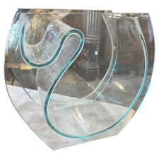 1980s Moderniste Transparent Green Glass Italian Vase