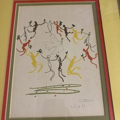 Litografía antigua de Pablo Picasso titulada Danza de la juventud. Surrealismo. 1961. Foto 1 de 4