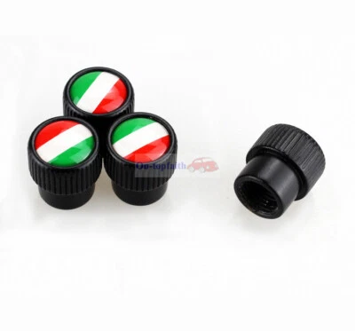 4 шт металлических колпачков на штоки клапанов воздушных шин с флагом Италии для IT роскошных автомобилей Fiat - Изображение 1 из 4