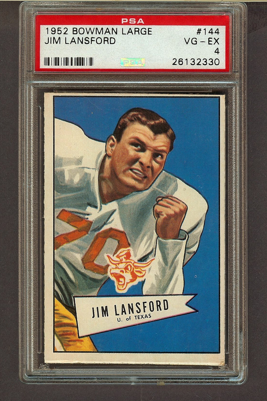 1952 Bowman Large #144 Jim Lansford RC PSA 4 VG-EX NFL Rare Sharp Corners Card