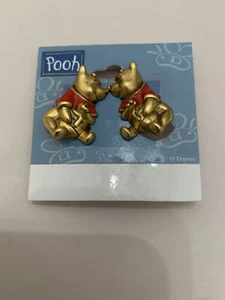 Winnie the Pooh Clip On Earrings New On Card NOS RJ Designs  - Picture 1 of 2