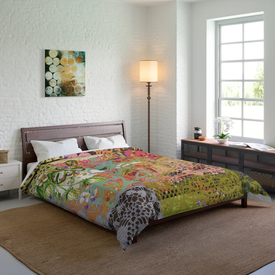 Edredón floral boho, ropa de cama acogedora, ambiente de habitación fría MANTA ACOLCHADA DOONA Foto 1 de 1