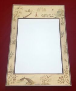 LABARGE La Barge Chinoiserie REVERSE PAINTED GLASS Gold Leaf MIRROR - SIGNED