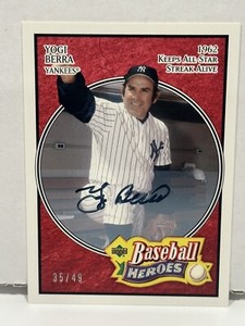 2005 Upper Deck Baseball Heroes Red #98 Yogi Berra auto/49 HOF New York Yankees