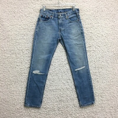 Levis 511 Jeans 30x30 Men Blue Denim Tapered Leg Slim Fit Distressed Medium Wash - Image 1 of 4