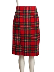 MOSCHINO COUTURE- 1990s Wool Plaid Skirt, Size 8 - Picture 1 of 4