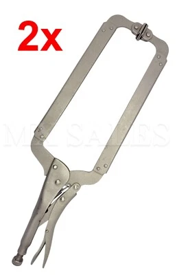 (Cantidad:2) 18" Bloqueo C Abrazadera Alicates Giratorio Mandíbula Almohadilla Tornillo Herramienta de Soldadura Foto 1 de 2