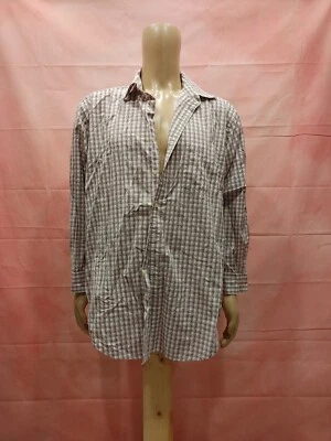 Camisa con botones a cuadros 100 % algodón blanca/gris Austin Reed London para hombre talla XL Foto 1 de 4
